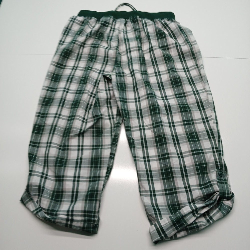 Michigan State Spartans Plaid Lounge Pants Capri Cropped‎ Sleepwear Size Small - Picture 4 of 6